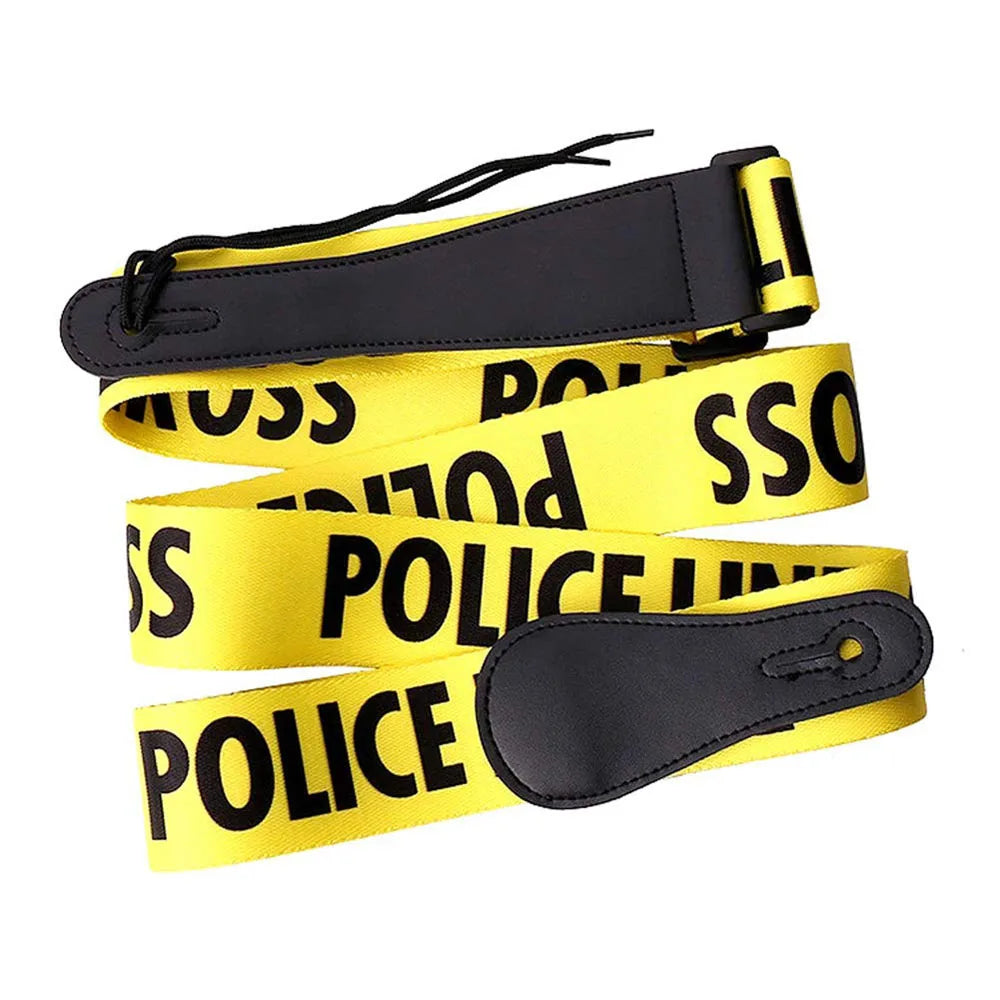 Correa Ajustable para Guitarra "POLICE LINE DO NOT CROSS" Poliéster Reforzado