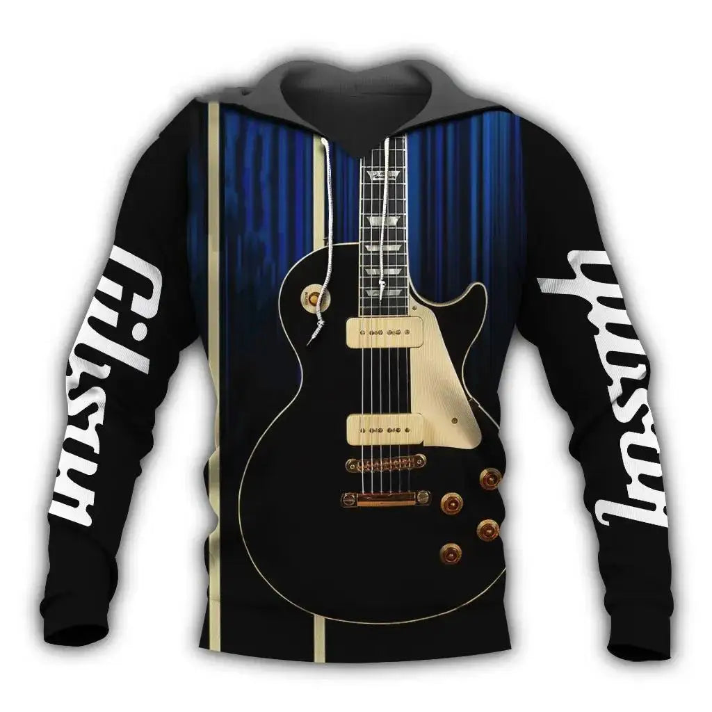 Sudadera con capucha con estampado de guitarra 3D