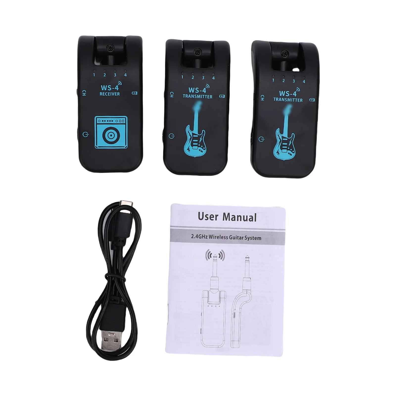 Sistema Inalámbrico para Guitarra 2.4G – Set Transmisor y Receptor para Guitarra Eléctrica y Bajo – Transmisión en Tiempo Real 48K/16 bits
