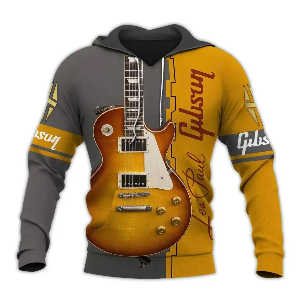 Sudadera con capucha con estampado de guitarra 3D