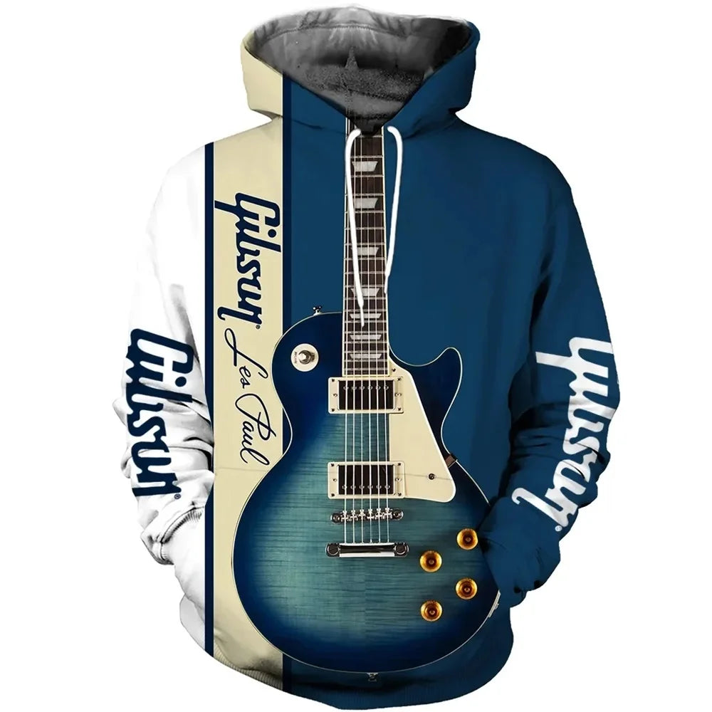 Sudadera con capucha con estampado de guitarra 3D