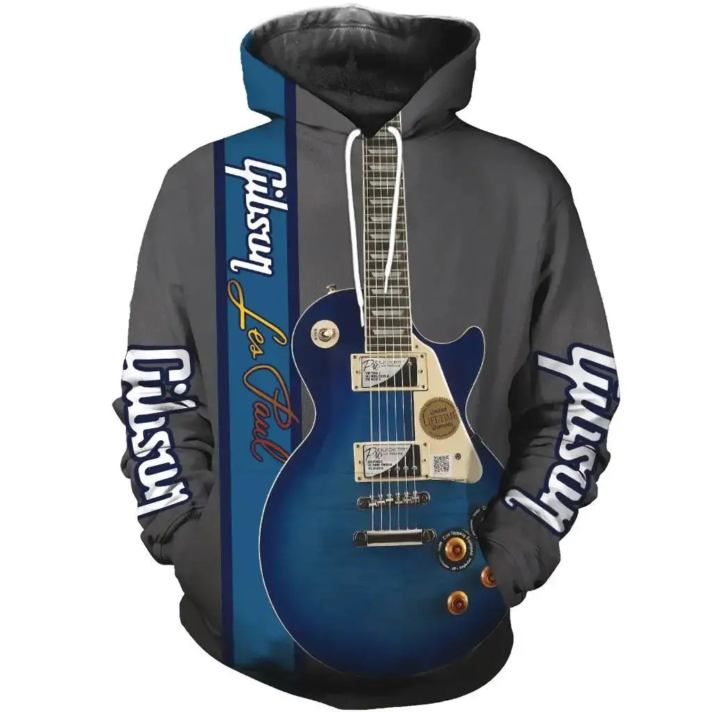 Sudadera con capucha con estampado de guitarra 3D