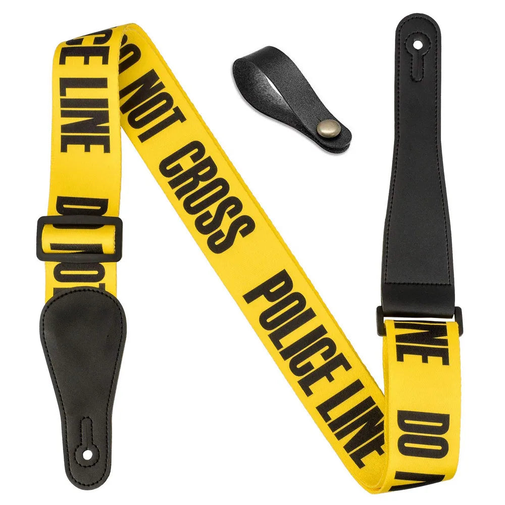Correa Ajustable para Guitarra "POLICE LINE DO NOT CROSS" Poliéster Reforzado