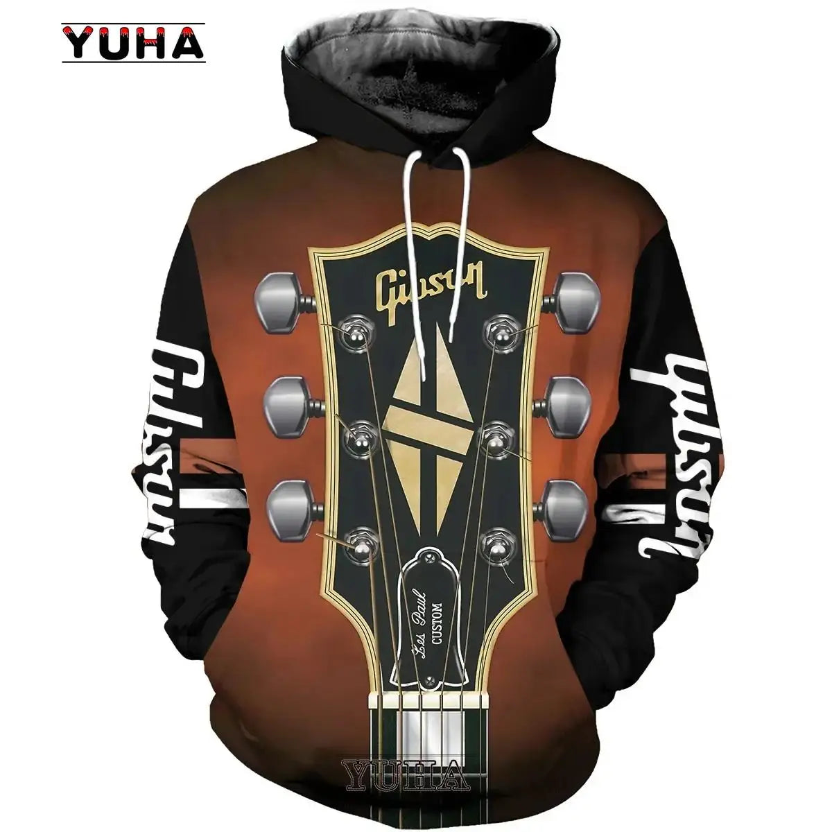 Sudadera con capucha con estampado de guitarra 3D