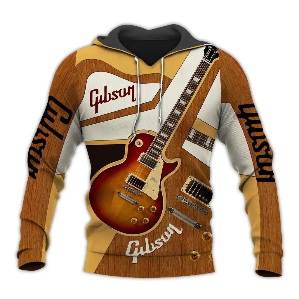 Sudadera con capucha con estampado de guitarra 3D