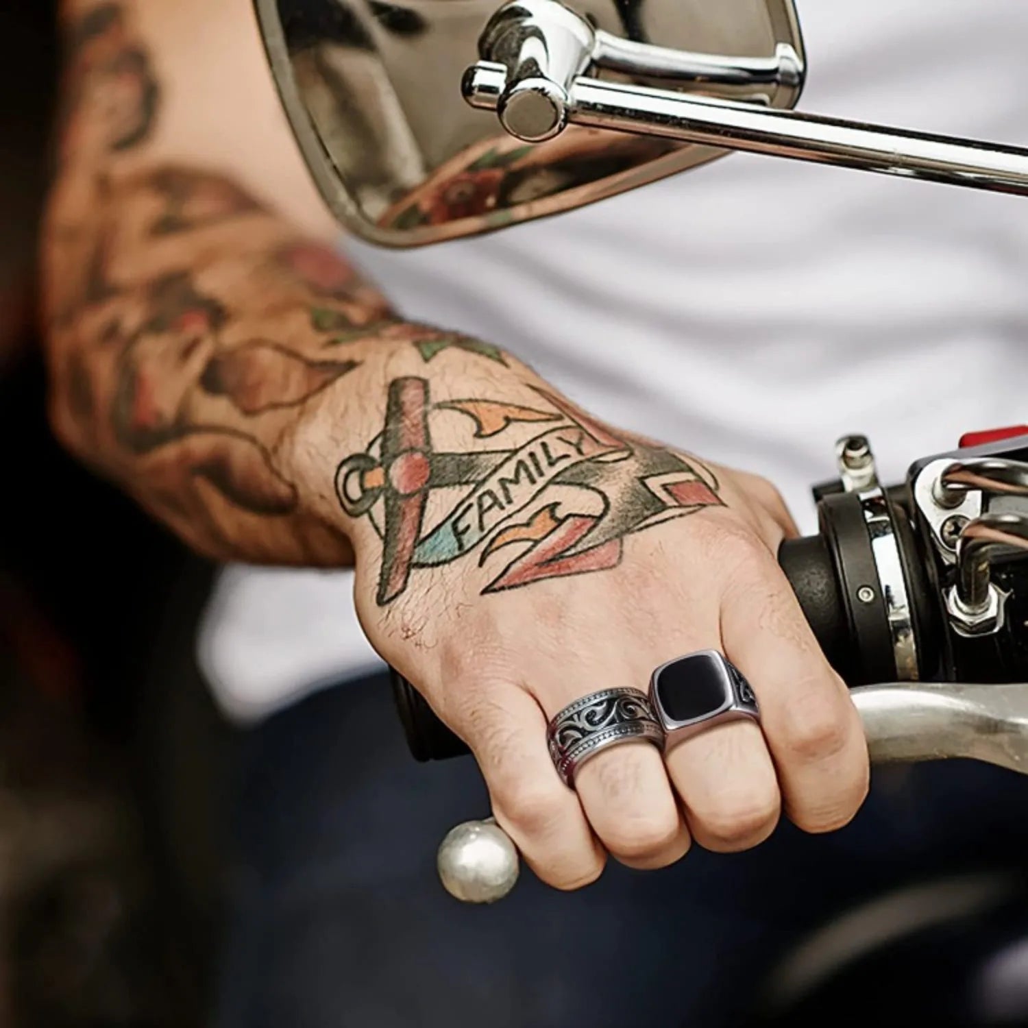 Set de 7 Anillos Rockeros para Hombre – Acero Inoxidable Bobisty
