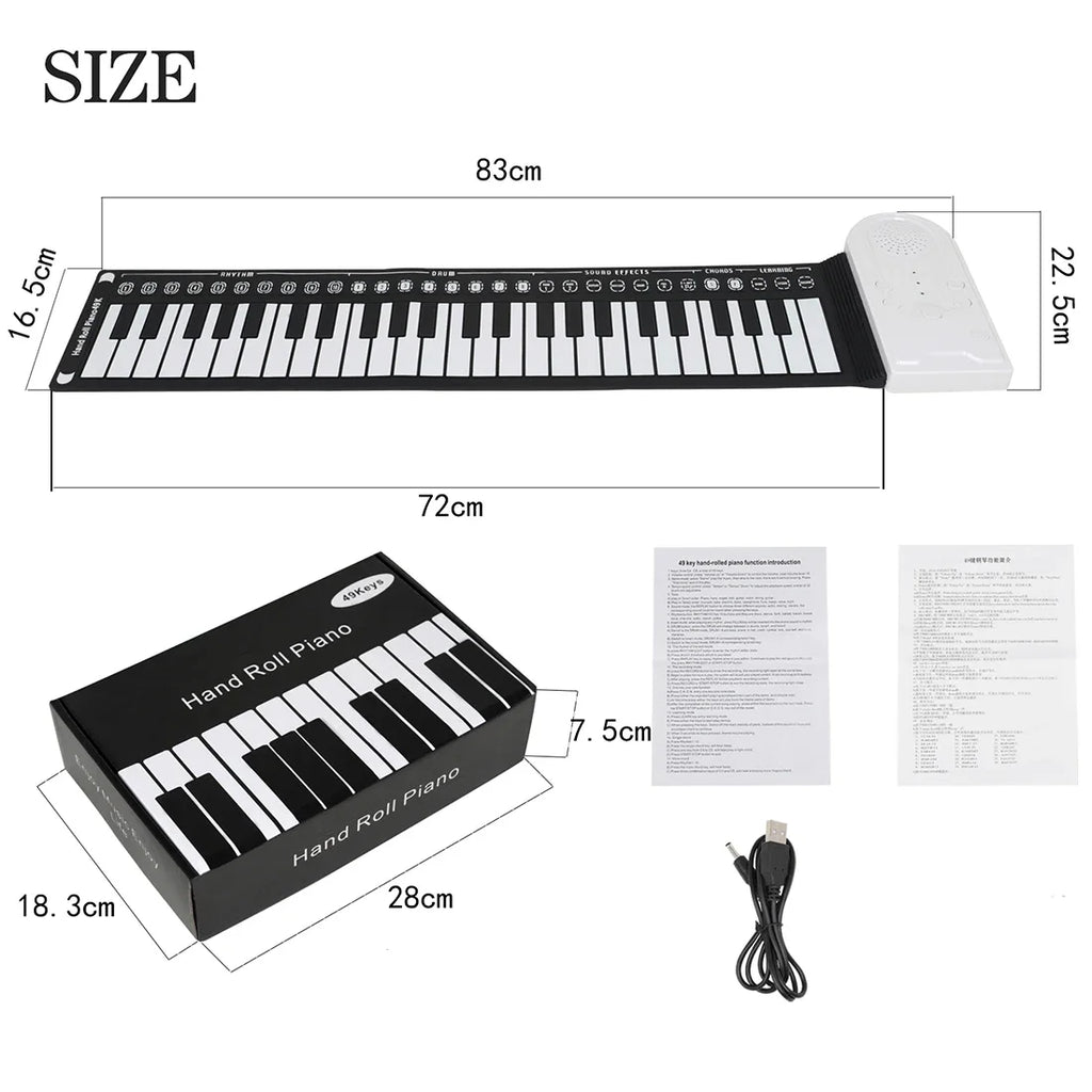 Piano portatil Enrollable 49 teclas Silicona