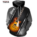 Sudadera con capucha con estampado de guitarra 3D