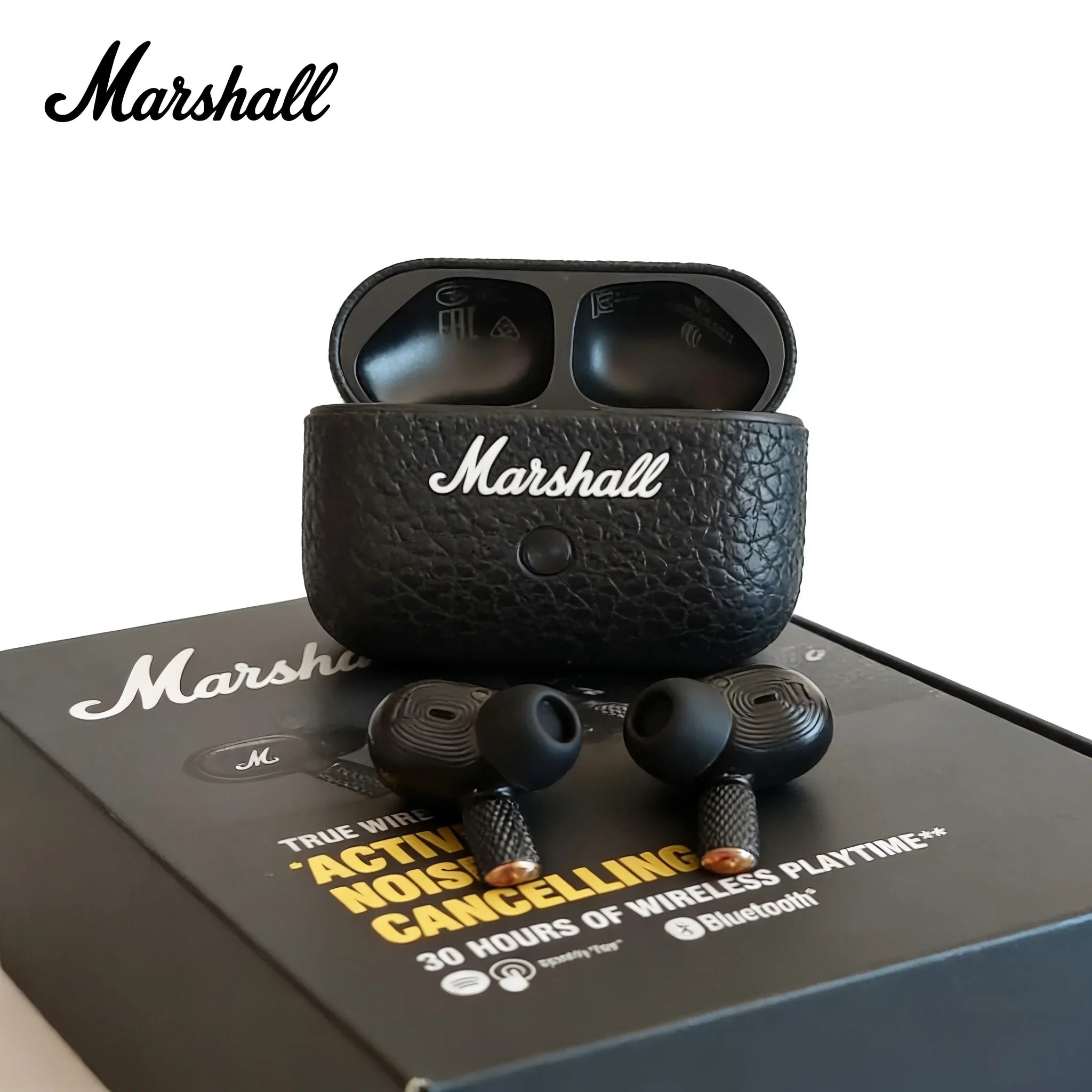 Audífonos Inalámbricos Bluetooth Marshall Motif II ANC – Cancelación Activa de Ruido – Negro y Dorado (Edición HK)